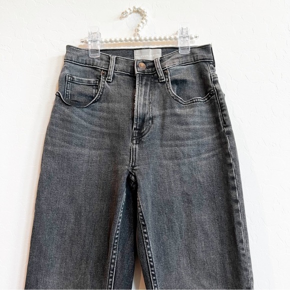 Everlane High Rise Straight Ankle Jeans Grey Distressed Stretch 24 - Picture 3 of 7